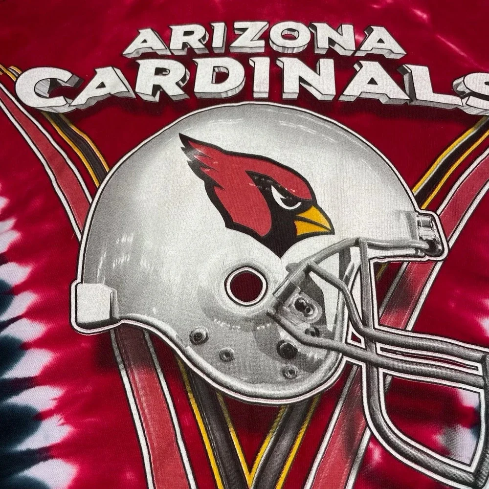 Vtg‎ Majestic Arizona Cardinals Tshirt XL NFL Tie Dye All Over Graphic Tee